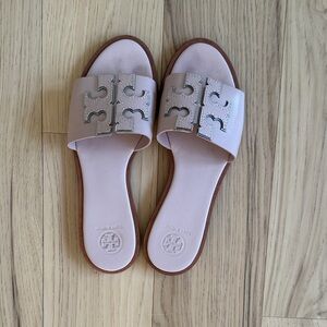 Tory Burch Light Pink Sandals with Silver Accents